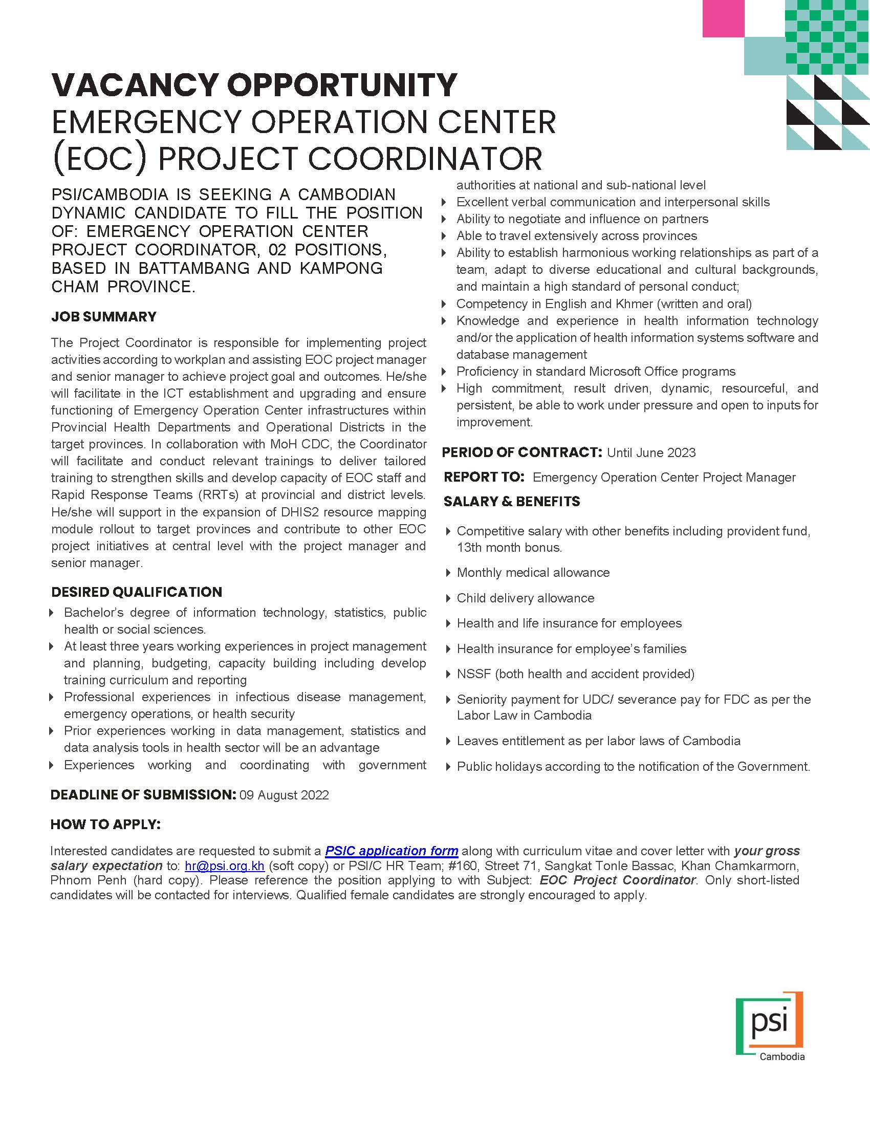 06.PSIC_Job Ads_EOC_EOC Project Coordinator
